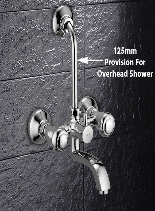 ALTON SHN3095 Brass Wall Mixer with Provision for Over Head Shower and 190mm Long Bend Pipe (Chrome) - Image 4